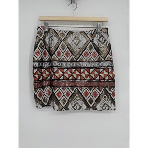 Wyldr Glamorous Sequin Geometric Print Mini Skirt Women's Statement Sparkle Sz L